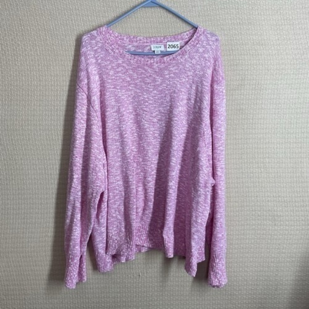J. Crew Pink Lightweight Long Sleeve CrewNeck Sweater Pullover Women 3X Cambodia